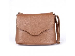 Malá hnědá kožená crossbody kabelka Vera Pelle no. 61