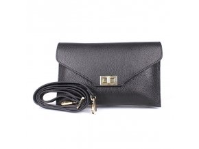 Kožené tříoddílové černé psaníčko či crossbody kabelka Borso in Pelle 3111