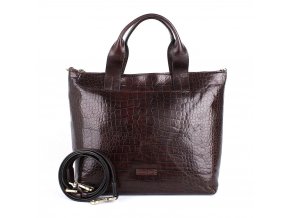 Luxusní velká kožená shopperbag kabelka do ruky Gianni Conti 14 tmavěhnědá