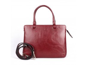 Elegantní luxusní kožená kabelka do ruky Gianni Conti 661 tmavěčervená