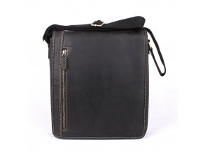 Velká pánská kožená crossbody taška HGL no. 6022 černá na formát A4