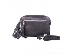 Malá kožená crossbody kabelka Vera Pelle no. 76 černá