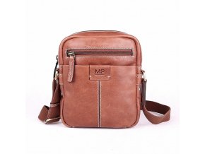 Luxusní kožená hladká crossbody taška Marta Ponti no. 006 hnědá