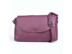 Malá tmavěvínová kožená crossbody kabelka Vera Pelle no. 63