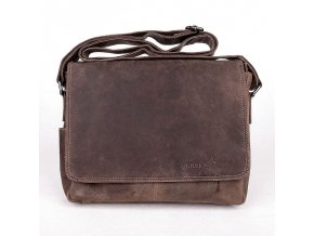 Středně velká kožená pánská crossbody taška GreenWood no. 113 khaki