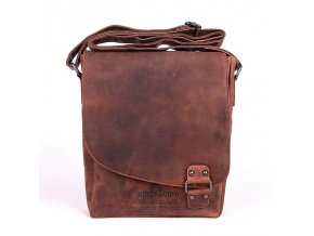 Střední/velká pánská kožená crossbody taška GreenWood no. 836 hnědá