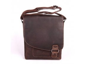 Střední/velká pánská kožená crossbody taška GreenWood no. 836 khaki