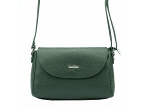 Malá tmavězelená kožená crossbody kabelka Mia More no. 018