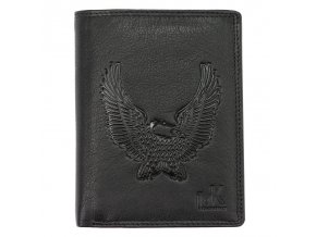 Kožená peněženka Money Kepper černá s orlem + RFID