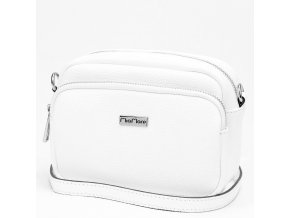 Dvouoddílová malá bílá kožená crossbody kabelka Mia More no. 062 - silver