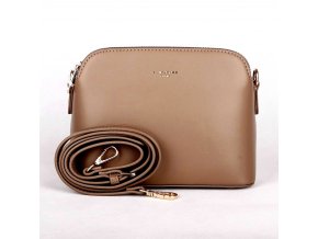 Malá pevná tříoddílová crossbody kabelka David Jones CM6938 hnědo-šedá