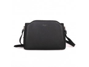 Malá/střední pevná tříoddílová crossbody kabelka David Jones CM6926 černá