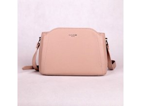 Malá/střední pevná tříoddílová crossbody kabelka David Jones CM6926 starorůžová