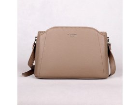 Malá/střední pevná tříoddílová crossbody kabelka David Jones CM6926 hnědo-šedá