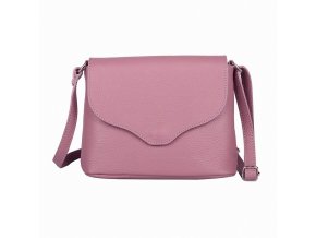 Malá matně tmavěstarorůžová kožená crossbody kabelka Vera Pelle no. 61