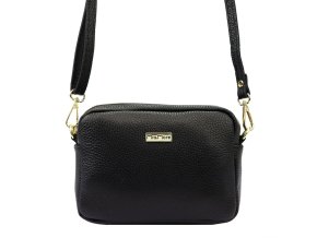 Malá kožená crossbody kabelka MiaMore no. 59 černá