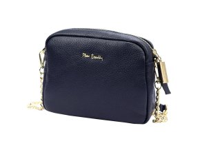 Značková malá kožená crossbody kabelka Pierre Cardin no. 48 tmavěmodrá