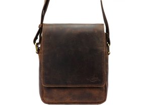 Středně velká pánská kožená crossbody taška Andreas 1402 tmavěhnědá