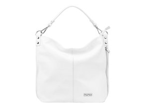 Velká kožená kabelka na rameno i crossbody MiaMore no. 053 bílá