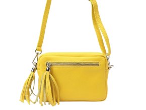 Malá kožená crossbody kabelka Vera Pelle no. 76 žlutá