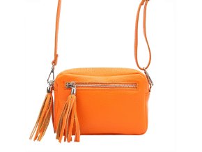 Malá kožená crossbody kabelka Vera Pelle no. 76 oranžová