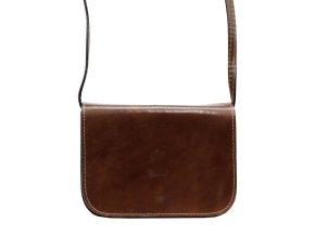 Pevná malá kožená crossbody kabelka Florence 43 tmavěhnědá