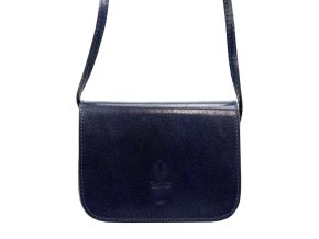 Pevná malá kožená crossbody kabelka Florence 43 tmavěmodrá