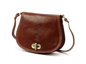 Středně velká pevná crossbody kabelka Florence no. 873 tmavěhnědá
