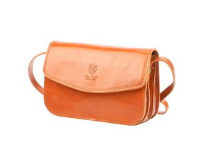 Malá lovecká kožená crossbody kabelka Florence no. 11 světlehnědá