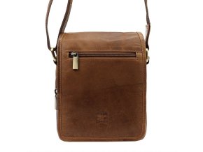 Malá pánská kožená crossbody taška Nordee no. MSD03 hnědá