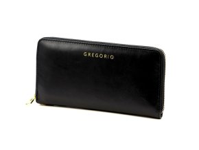 Celozipová kožená peněženka Gregorio IT-119 + RFID černá