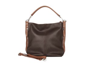 Kožená kabelka na rameno i crossbody 7733 tmavěhnědo-světlehnědá