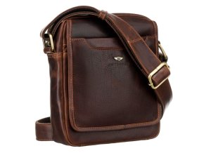 Pánská kožená crossbody taška Peterson TB-117-WAX tmavěhnědá