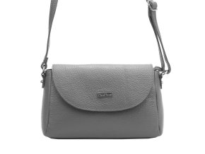 Malá šedá kožená crossbody kabelka Mia More no. 018