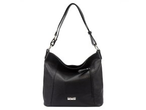 Středně velká kožená kabelka na rameno i crossbody MiaMore no. 145 černá