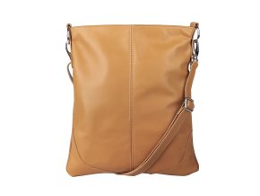 Střední/velká kožená crossbody kabelka Vera Pelle no. 5509 hořčicová NEW