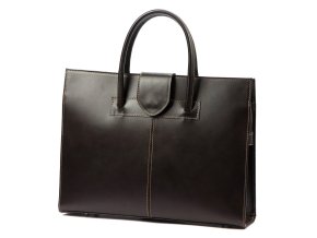 Kožená dámská business taška do ruky Camilla no. 778 tmavěhnědá na formát A4