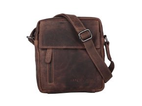 Malá pánská kožená crossbody taška GreenWood no. 116209 hnědá (khaki)