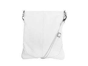 Střední/velká kožená crossbody kabelka Vera Pelle no. 5509 bílá NEW
