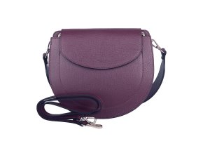 Středně velká kožená pevná kabelka na rameno/crossbody Vera Pelle no. 377 vínová