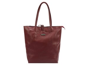 Velká kožená kabelka na rameno/do ruky MiaMore no. 014 vínová