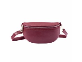 Dámská kožená ledvinka Vera Pelle no. 15 tmavěčervená