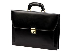 Hladká kožená aktovka Gregorio no. 819-1 černá