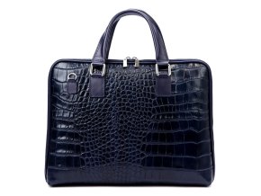 Kožená taška na notebook 14.1" tmavěmodrá