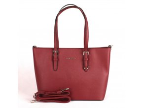 Velká pevná kabelka na rameno FLORA&CO F9126 tmavěčervená