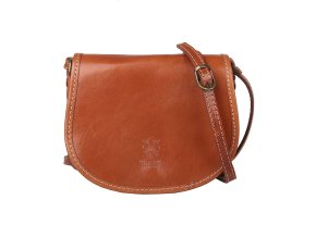 Malá kožená crossbody kabelka MINI světlehnědá