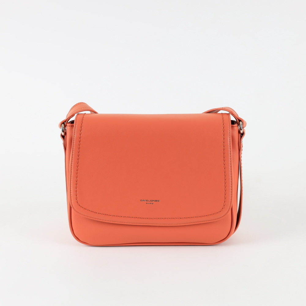 Pevná crossbody kabelka David Jones 6252-2 korálová | Kabelkyprovas.cz