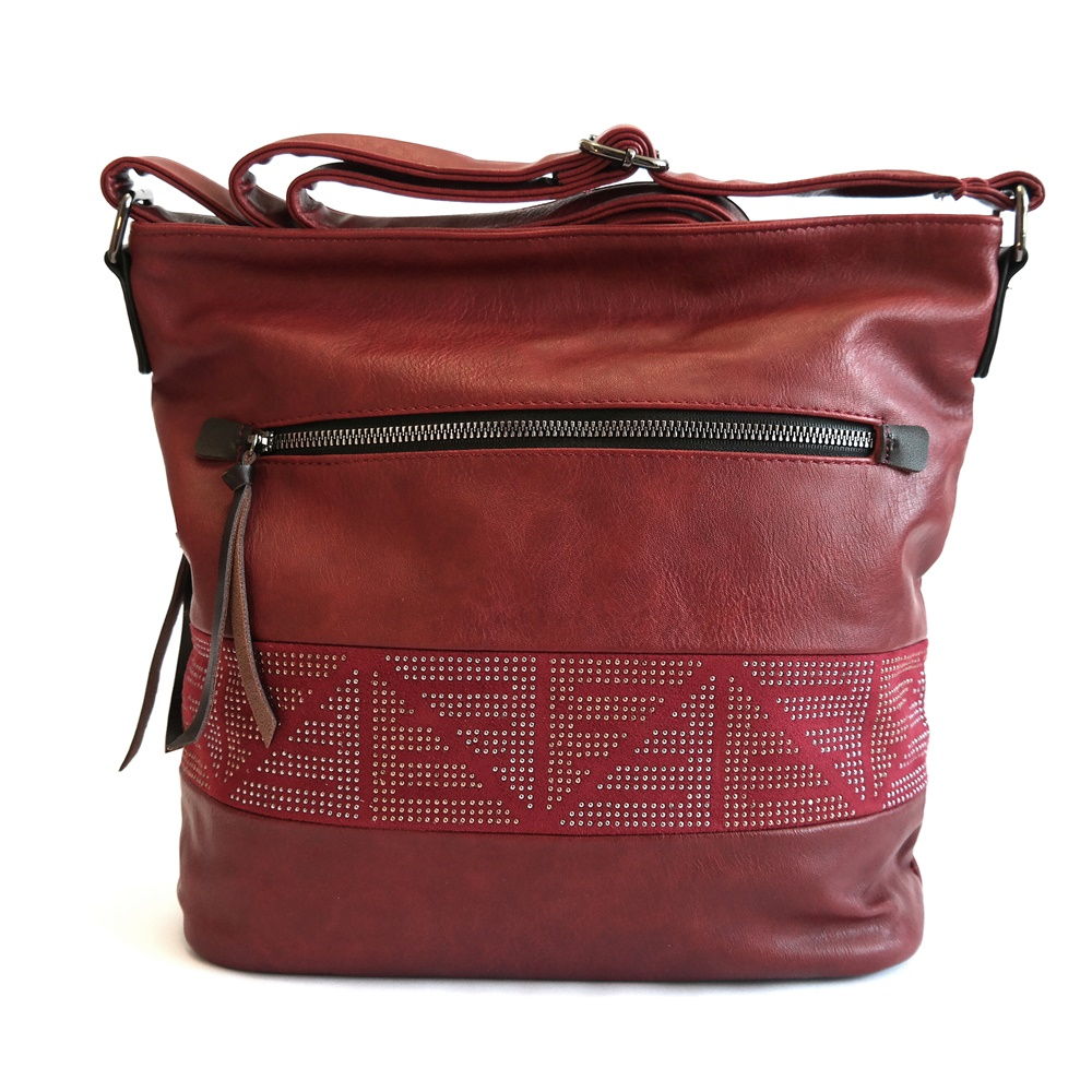 Dámská střední crossbody kabelka LIDA 2346 tmavěčervená