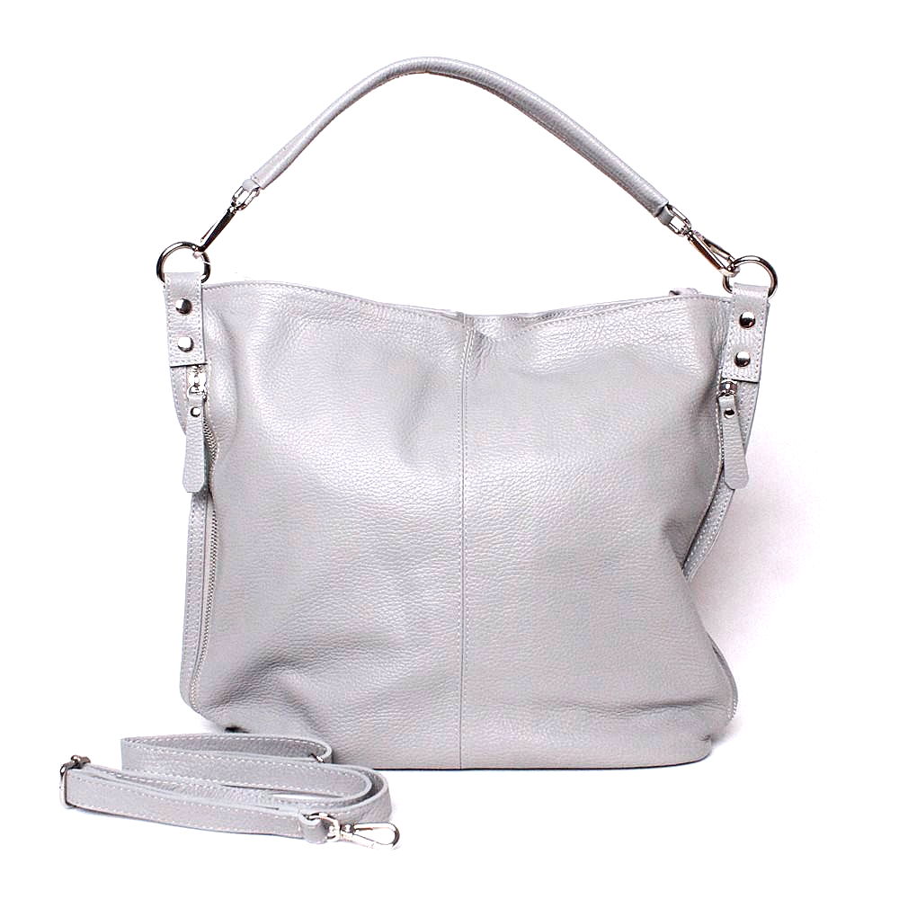 Dámská kožená kabelka na rameno i crossbody 7733 šedá | KabelkyproVas.cz