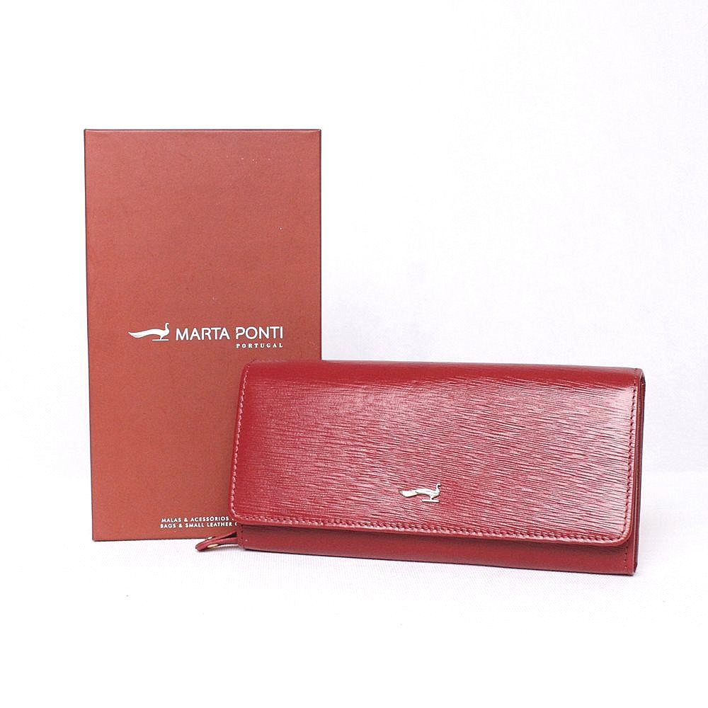 Dámská luxusní kožená peněženka Marta Ponti no. P004 tmavěčervená